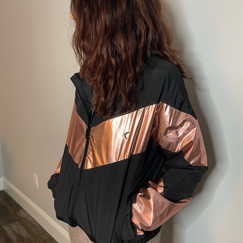 ZYIA Black and Rose Gold Bomber Jacket